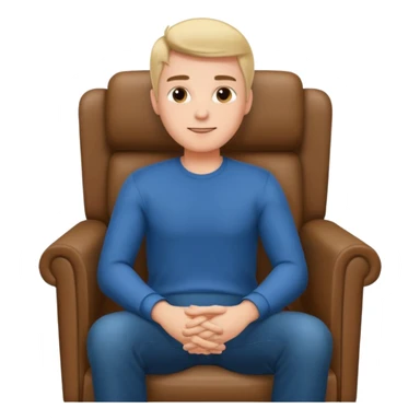 Guy in a chair asking sticker