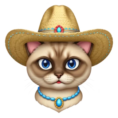 Angry siamese cat wearing sombrero  sticker