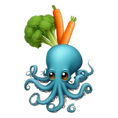 Octopus holding a carrot sticker