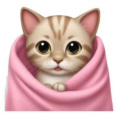 Cute kitten in pink blanket sticker
