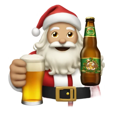 Santa with beer sticker