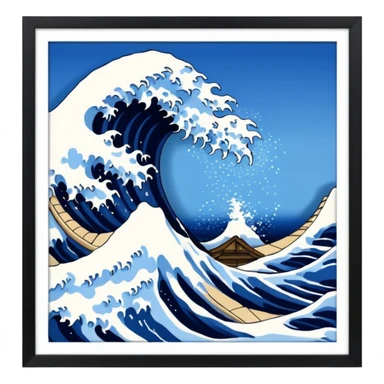 The Great Wave off Kanagawa in painting frame
















 sticker