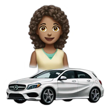 Girl on a Mercedes Benz classe a sticker