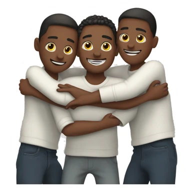 hug between 6 people with multiple arms sticker