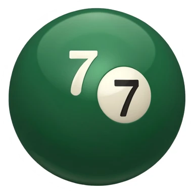 green billiard ball 7 number  sticker