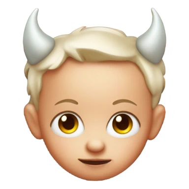 Cute devil baby face sticker