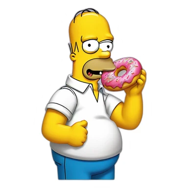 Homer simpson qui mange un donut sticker