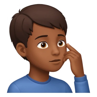 A boy showing right cheek to her mother asking for a gentle playful slap only boy no picture of mother included in emoji
Give side view of right cheek sticker