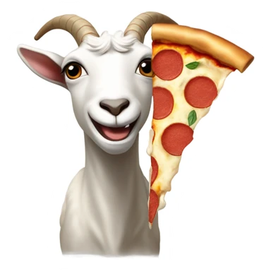 goat eating pizza sticker