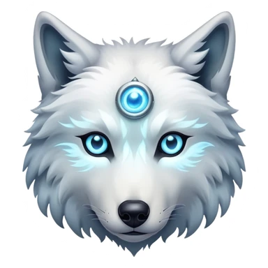 Mystical wolf with three eyes sticker