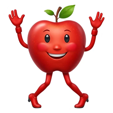 Dancing Apple with legs and arms  sticker