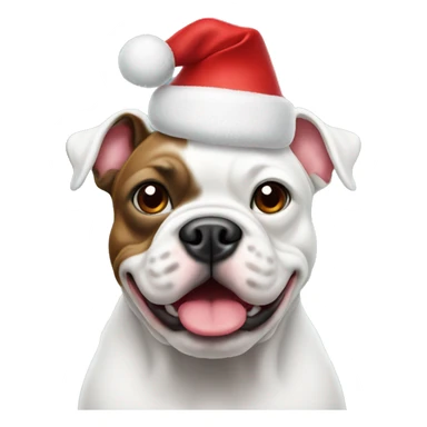 French bull dog Santa hat sticker
