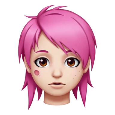 emo emoji pink hair facial piercings sticker
