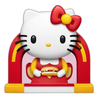 Hello kitty as a McDonald’s sign  sticker