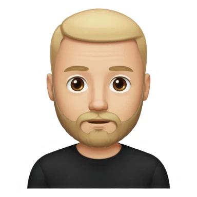 Bearded bald blonde man black shirt sticker