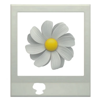 white Polaroid of a flower sticker