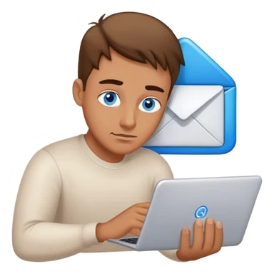 Men with blue eyes whos repair a Email account  sticker