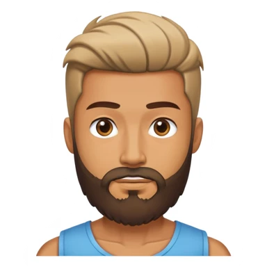 Man Face with croptop hair and beard  sticker