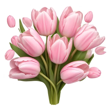 pastel pink tulip bouquet sticker