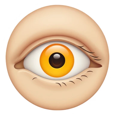 iOS emoji, minimal eye symbol, circle with dot, flat sticker