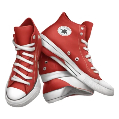 red converse shoe high dunk sticker