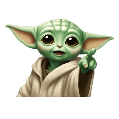 baby yoda pointing the finger at me sticker