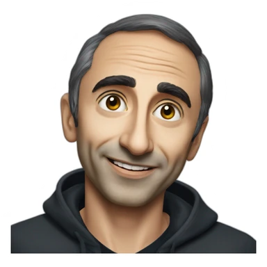 Eric Zemmour taking a selfie with a black person sticker