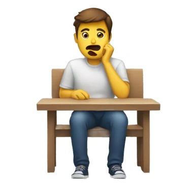 person waiting for a response sticker