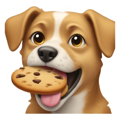 dog eating cookie sticker