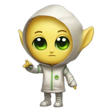 cutie alien thumbsdown sticker