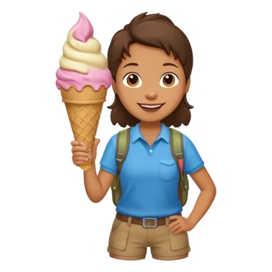 Hiker ice cream cone sticker
