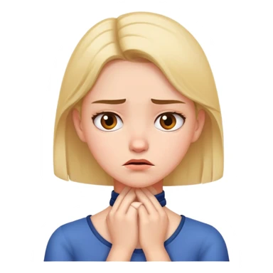 Girl with hands around her neck annoyed ￼ sticker