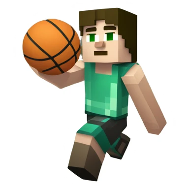 Minecraft Steve playing basketball sticker