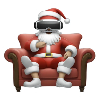 Santa in vr headset on sofa sticker