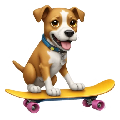 A dog riding a skateboard sticker