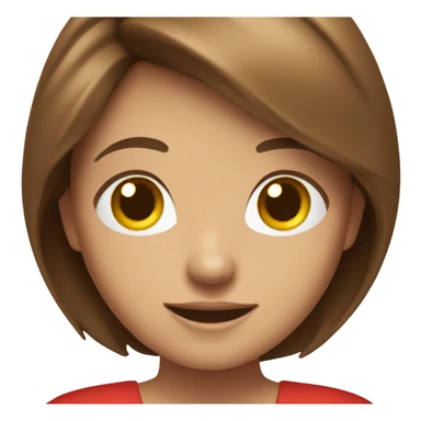 smiling girl with brown hair red dress sticker