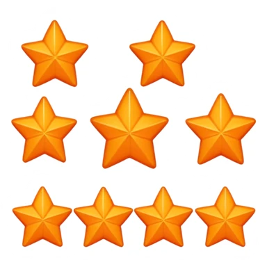 5 solid orange stars in a row sticker