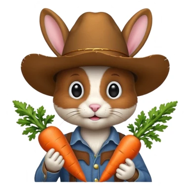 Cowboy bunny sticker