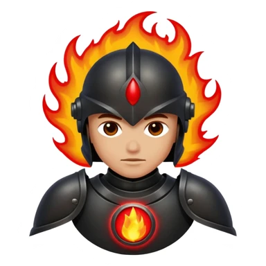 Head: A black KLIPSCH RP-8000F speaker, often represented with a red center or speaker cone.
Core: A small, bright glowing cherry-red circle representing his core.
Body & Armor: Primarily black armor plating with bright red accents or flames. sticker