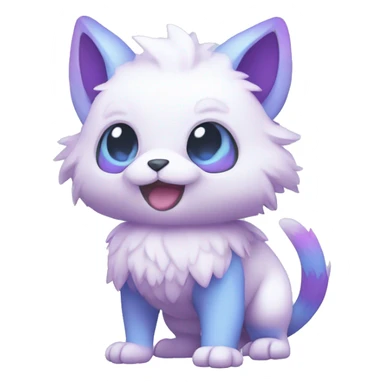 Cute cool white blue purple pink animal hybrid Fakemon full body sticker