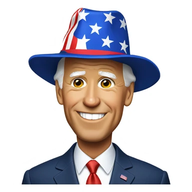 Biden wearing maga hat sticker
