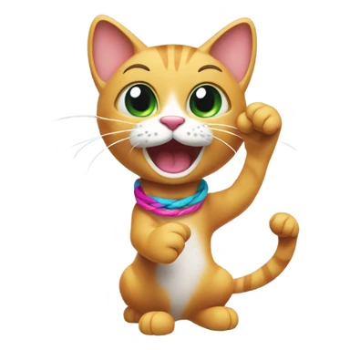 cat playing with a hair tie sticker