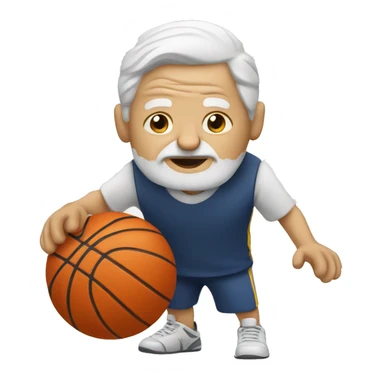 Old white person playing basketball sticker