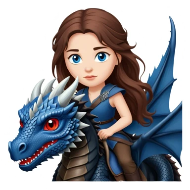 Me, a white female with long brown hair, and blue eyes, riding a very black Game of Thrones dragon with hints of red, to your work sticker