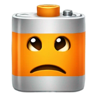 Orange battery frowning sticker