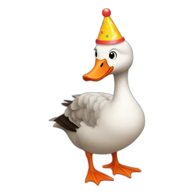 goose with birthday hat sticker