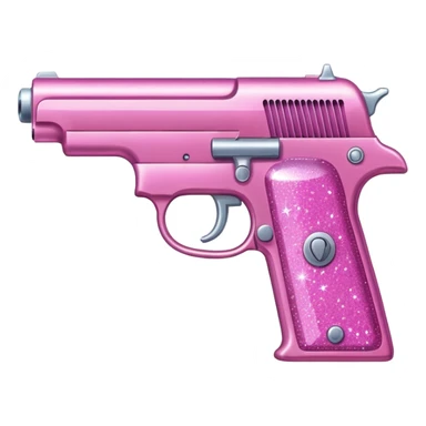 Pink glitter pistol sticker