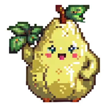 cheerful pear waving sticker