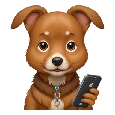 Pies z telefonem sticker