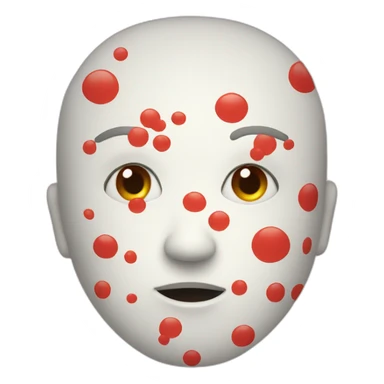 Head with red spots sticker